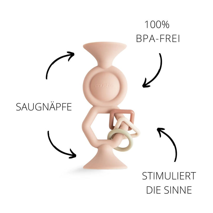 Mushie Sinnesspielzeug HexaPop Suction Toy