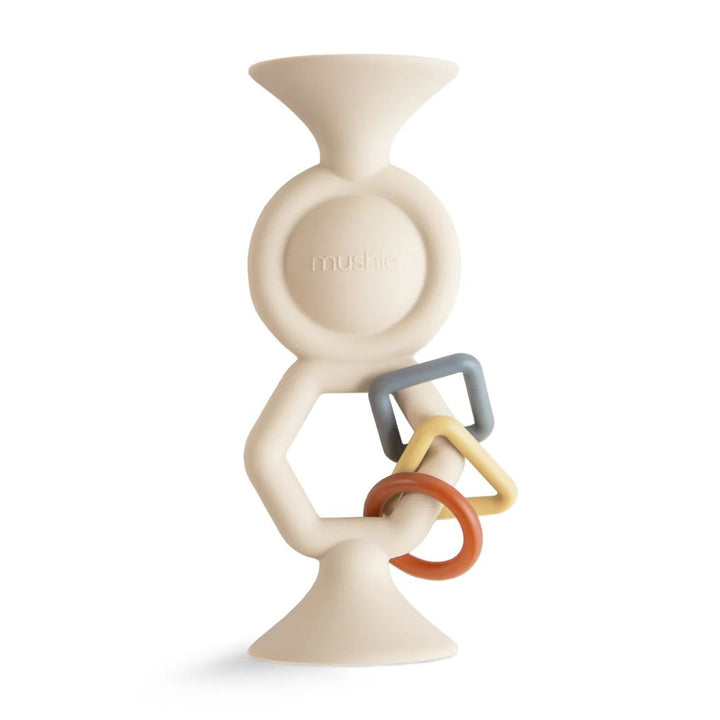 Mushie Sinnesspielzeug HexaPop Suction Toy - Shifting Sand | Blush