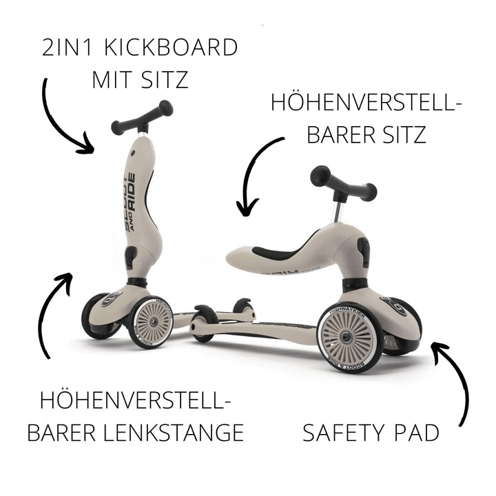 Scoot & Ride Tretroller Highwaykick 1 | ash