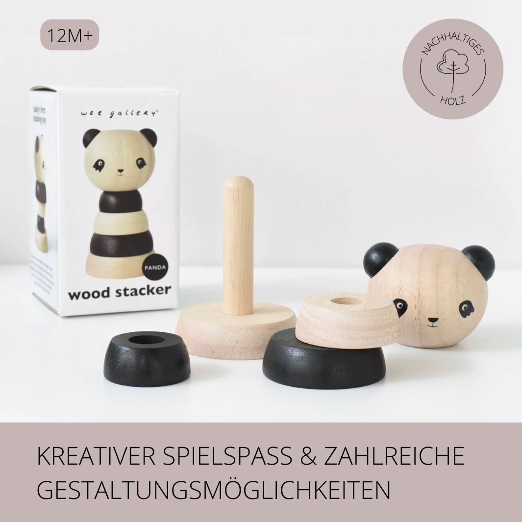 Wee Gallery Stapelspielzeug Holzstapler Panda